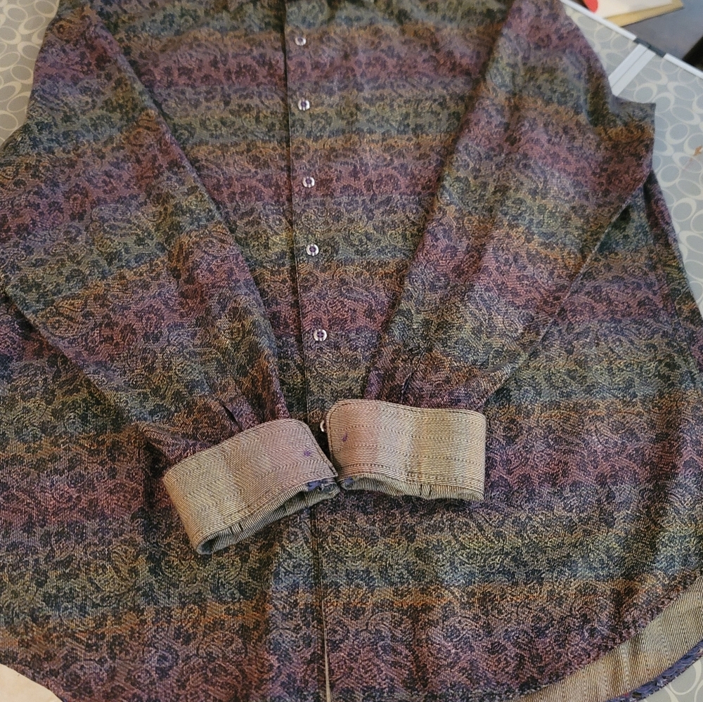 Robert Graham mens xl multi color long sleeve button-down shirt - Picture 3 of 9